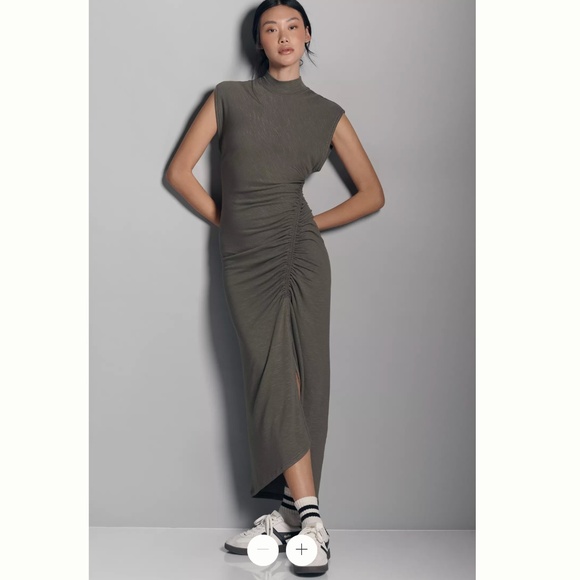 Anthropologie Dresses & Skirts - Anthropologie x Daily Practice Mock-Neck Ruched Dress- Size L